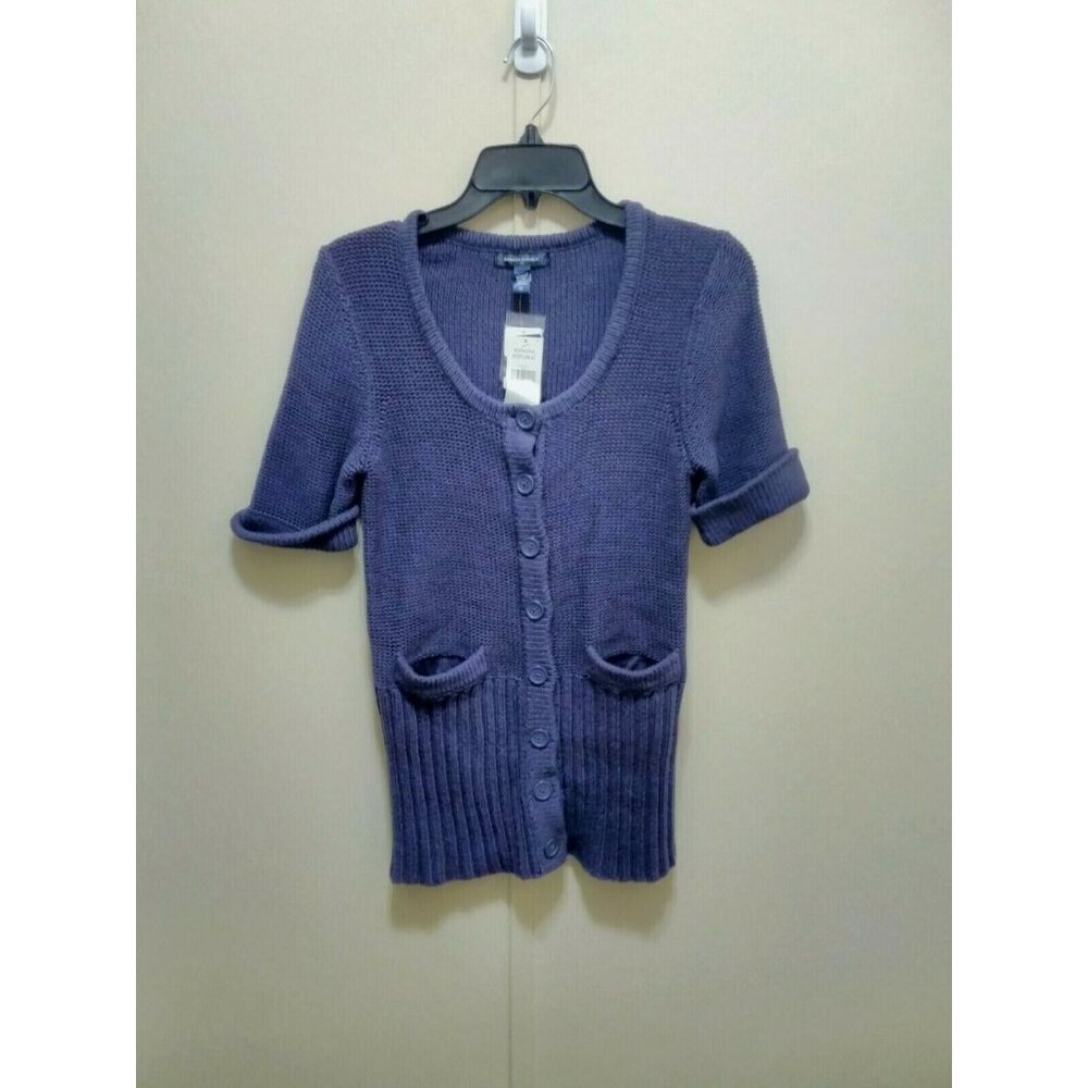 Banana‎ Republic Outlet Purple Tight Knit Cardigan Sweater Button Front XS New